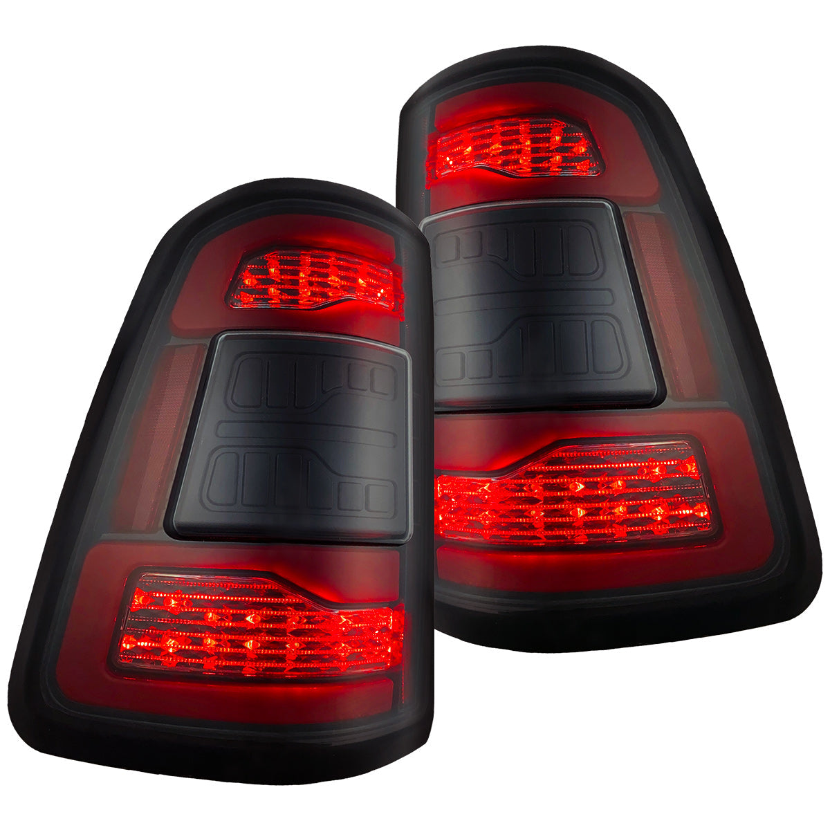 Dodge RAM 1500 19-24 Ultra Bright OLED Tail Lights w/ Scanning Red Turn Signals (Replaces OEM LED with *NO BLIS*) - Multiple Lens