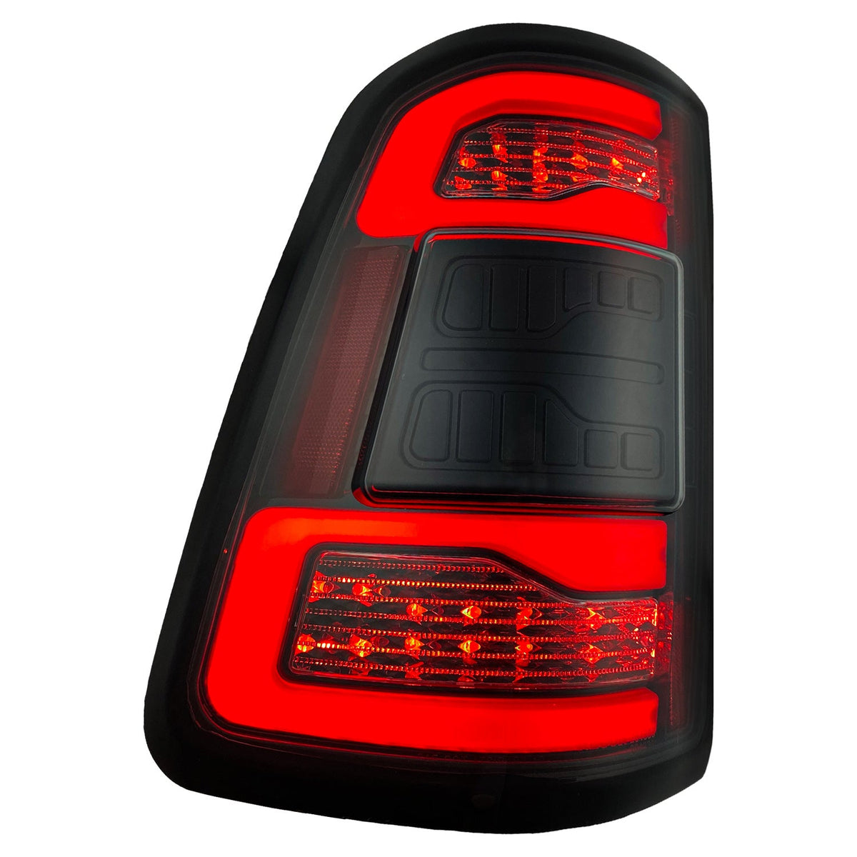 Dodge RAM 1500 19-24 Ultra Bright OLED Tail Lights w/ Scanning Red Turn Signals (Replaces OEM LED with BLIS) - Multiple Lens
