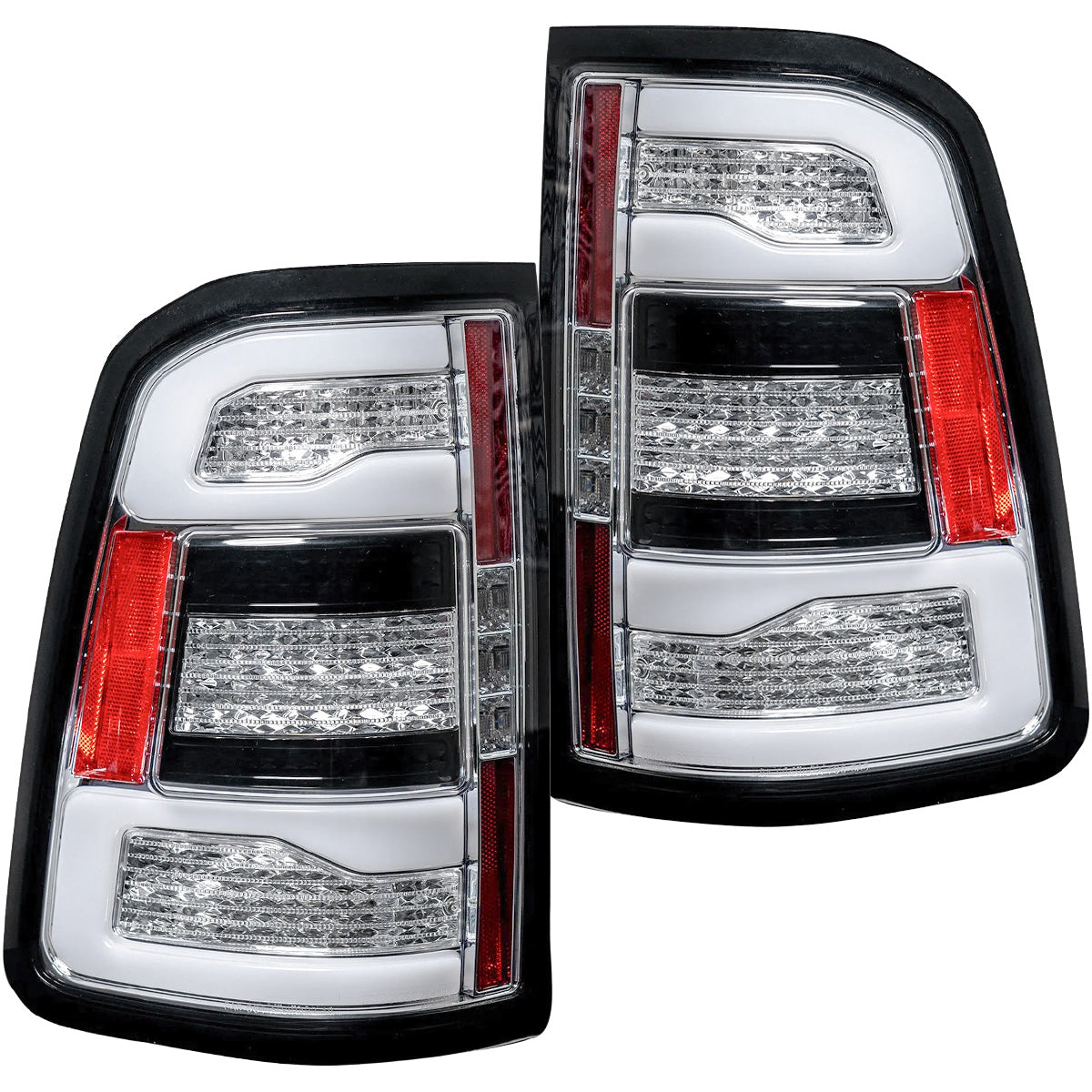 Dodge RAM 1500 25-26 Ultra Bright OLED Tail Lights Startup Light Sequence, Flashing Red Turn Signals (Replaces Factory/OEM Halogen Only) - Multiple Lens