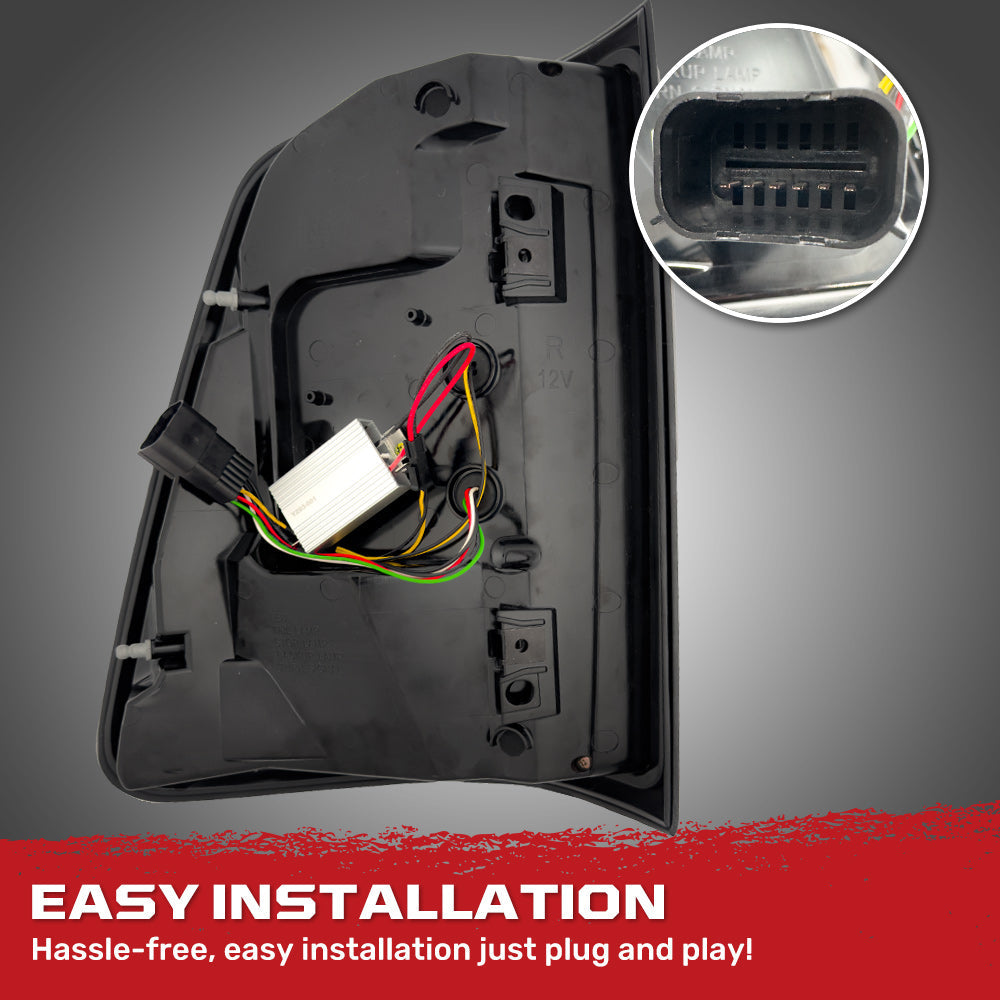 Dodge RAM 1500 25-26 Ultra Bright OLED Tail Lights Startup Light Sequence, Flashing Red Turn Signals (Replaces Factory/OEM Halogen Only) - Multiple Lens