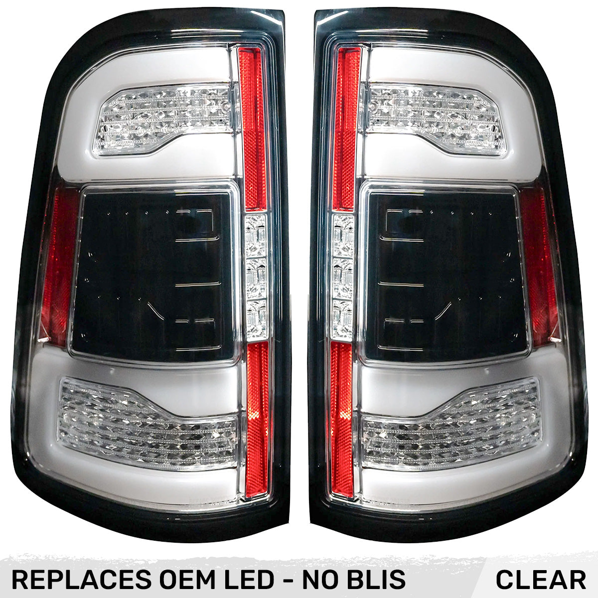 Dodge RAM 1500 19-24 Ultra Bright OLED Tail Lights w/ Scanning Red Turn Signals (Replaces OEM LED with *NO BLIS*) - Multiple Lens