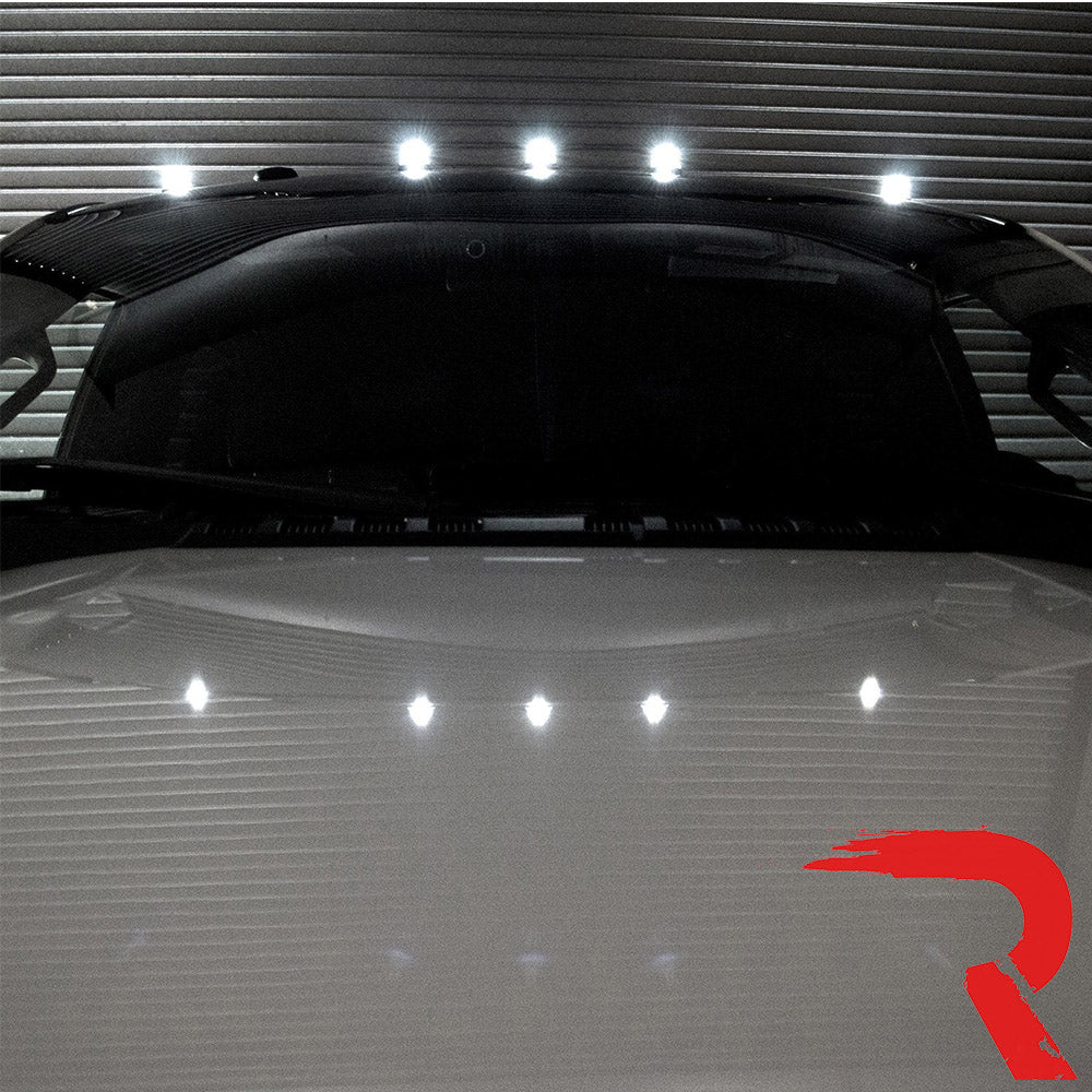 Ford Super Duty 17-25 5-Piece Cab Roof Light Set 2-Way Front & Rear Facing Ultra High-Power LEDs Multiple Lens & Colors - (ATTN: For models that DID NOT come with factory cab roof lights)