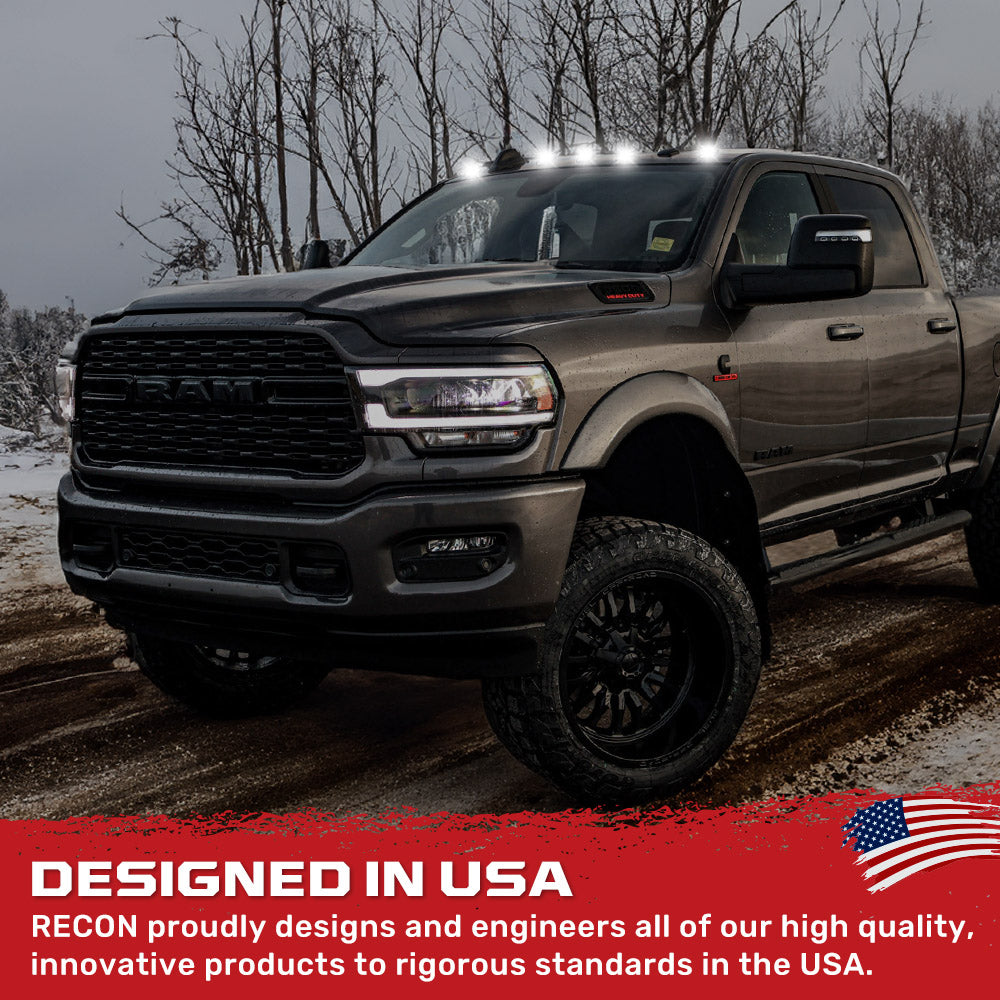 Dodge RAM HD 2500/3500 19-26 5 Piece Cab Roof Light Set 2-Way Front & Rear Facing Ultra High-Power LEDs Multiple Lens & Colors