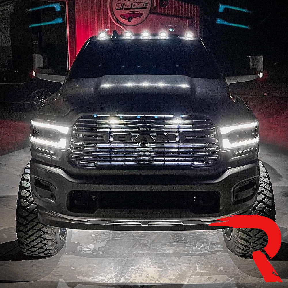 Dodge RAM HD 2500/3500 19-26 5 Piece Cab Roof Light Set 2-Way Front & Rear Facing Ultra High-Power LEDs Multiple Lens & Colors