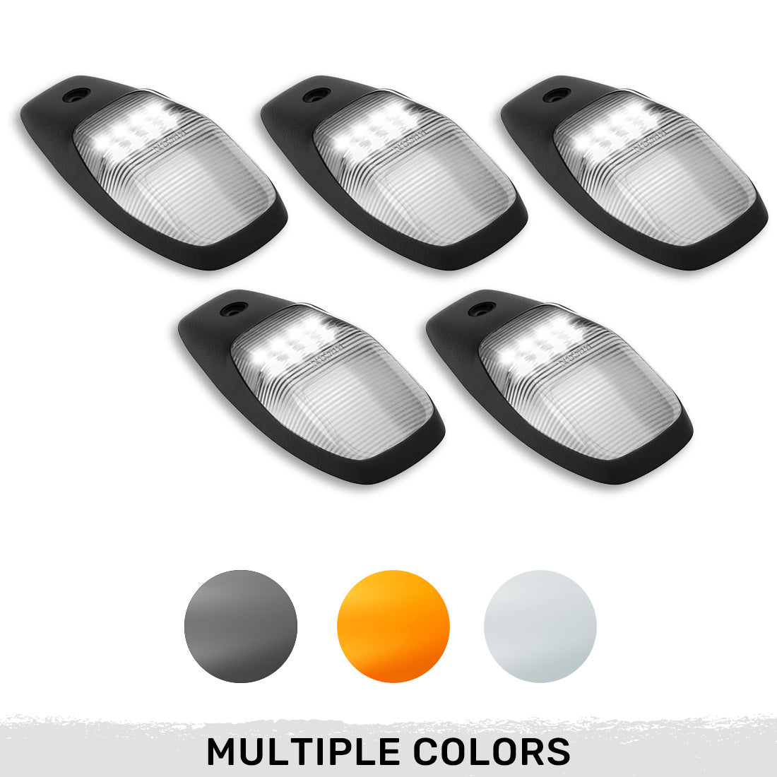 Dodge RAM HD 2500/3500 19-25 5 Piece Cab Roof Light Set 2-Way Front & Rear Facing Ultra High-Power LEDs Multiple Lens & Colors