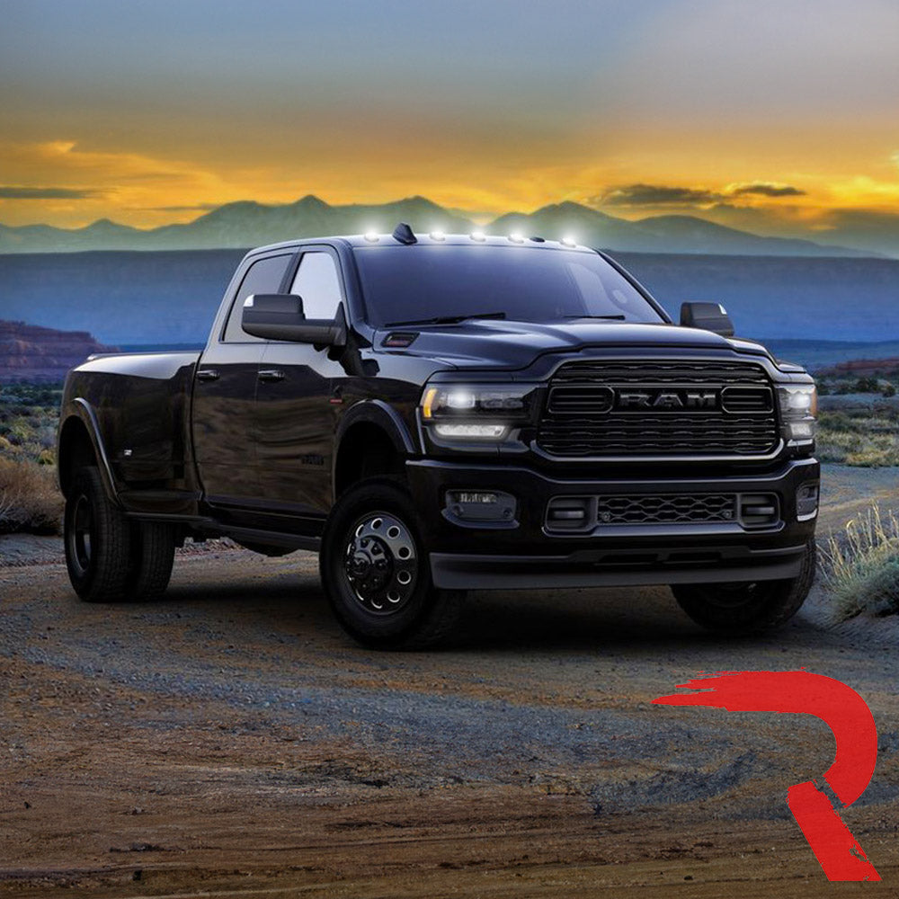 Dodge RAM HD 2500/3500 19-26 5 Piece Cab Roof Light Set 2-Way Front & Rear Facing Ultra High-Power LEDs Multiple Lens & Colors
