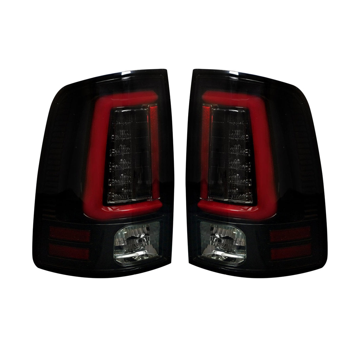 Dodge RAM 2500/3500 10-18 Ultra Bright OLED Tail Lights w/ Scanning Turn Signals (Replaces Factory Halogen Tail Lights) - Smoked Lens