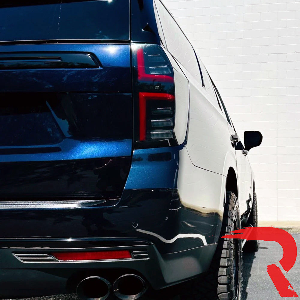 Chevy Tahoe & Suburban 21-24 OLED TAIL LIGHTS with LED Startup Sequence & AMBER OLED Turn Signals - Smoked Lens