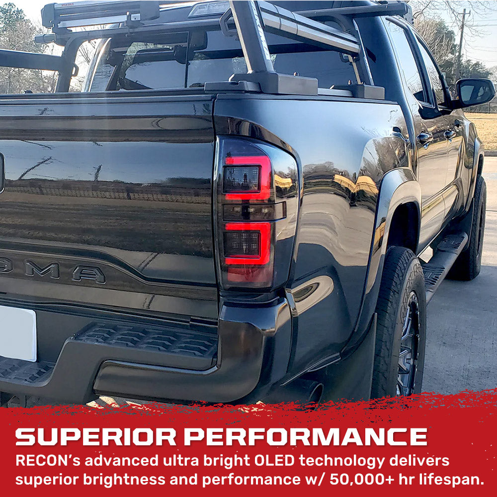 Toyota Tacoma 16-23 (3rd Gen) Ultra Bright OLED Tail Lights - Smoked Lens RECON Toyota Tacoma 16-23 (3rd Gen) Ultra Bright OLED Tail Lights - Smoked Lens Toyota Tacoma 16-23 (3rd Gen) Ultra Bright OLED Tail Lights - Smoked Lens Toyota Tacoma 16-23 (3rd Gen) Ultra Bright OLED Tail Lights - Smoked Lens Toyota Tacoma 16-23 (3rd Gen) Ultra Bright OLED Tail Lights - Smoked Lens