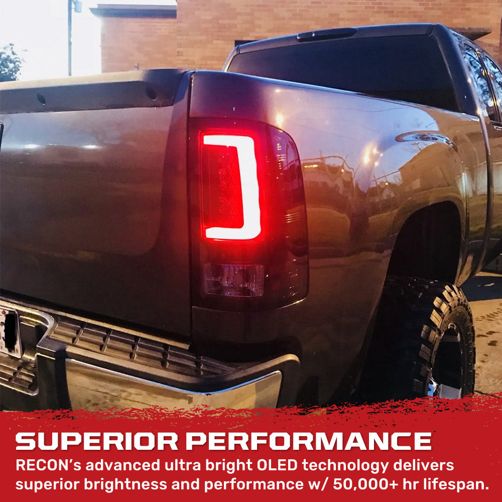 GMC Sierra 07-13 (Single Wheel Trucks) Tail Lights Ultra Bright OLED Running DRL Lights - Multiple Lens