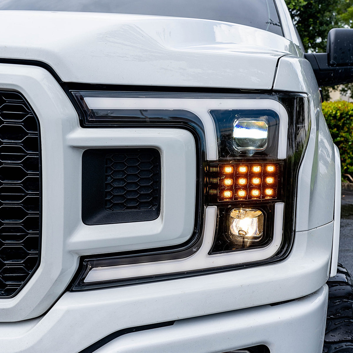 Ford F150 18-20 Projector Headlights OLED DRL Scanning LED Turn Signals (Replaces Factory Halogen Headlights) - Multiple Styles