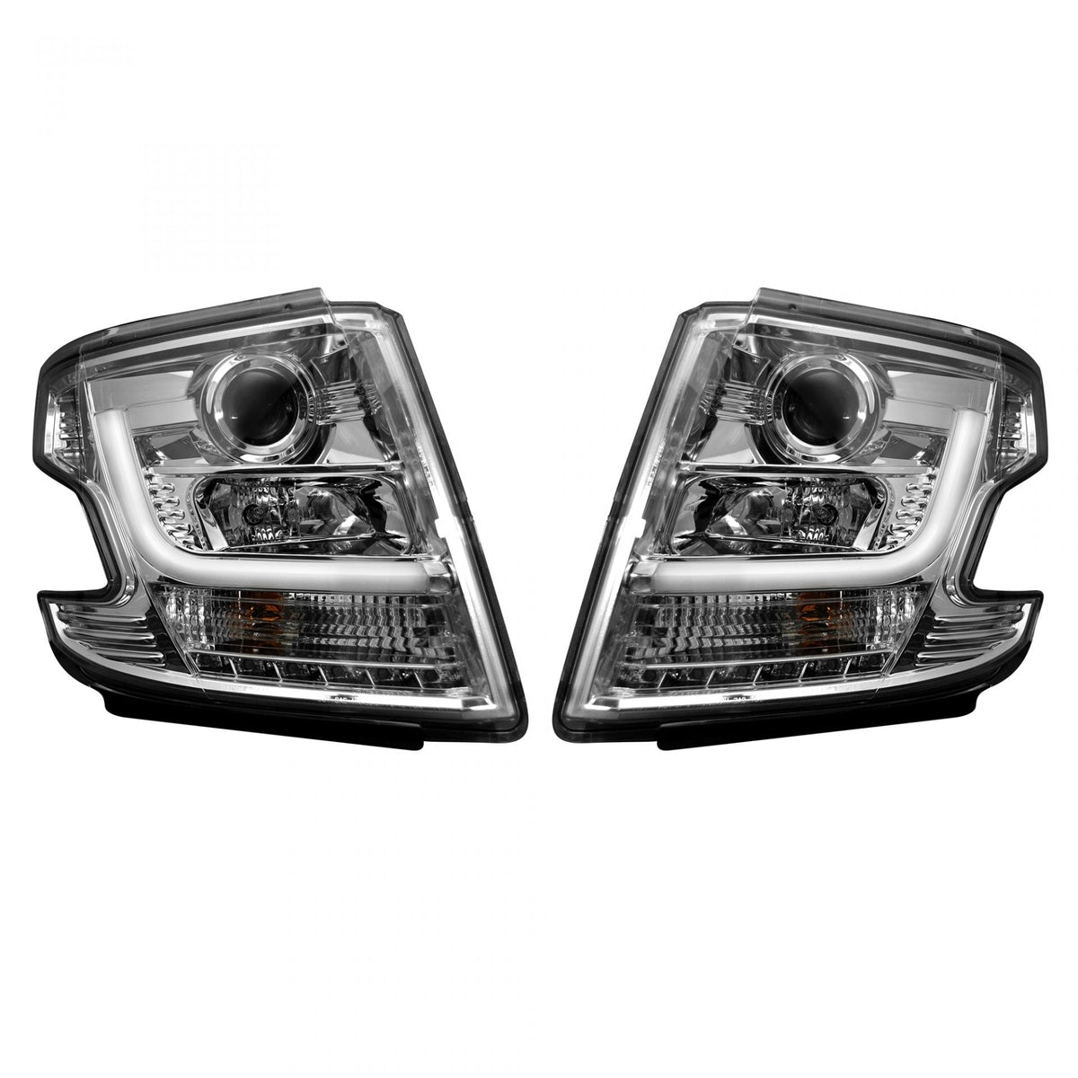 Chevy Tahoe 15-20 Projector Headlights OLED Halos & DRL in Clear/Chrome