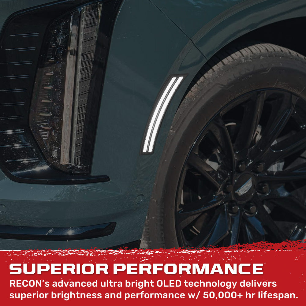 Cadillac 25-26 Escalade & GMC Yukon & Chevy Tahoe/Suburban OLED Front Fender Lens Ultra Bright LED Lights - Multiple Options