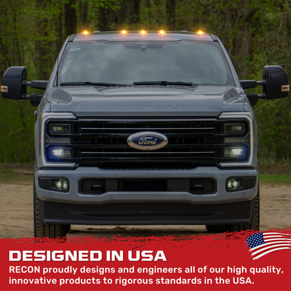 Ford Super Duty 23-26 5-PC Cab Roof Lights 2-Way Front & Rear Facing Ultra High-Power LED (Replaces Factory/OEM Cab Lights Only) - Multiple Options
