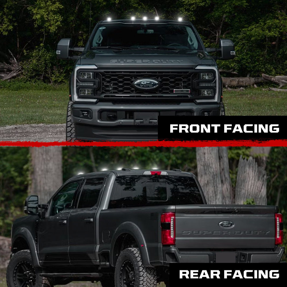 Ford Super Duty 23-26 5-PC Cab Roof Lights 2-Way Front & Rear Facing Ultra High-Power LED (Replaces Factory/OEM Cab Lights Only) - Multiple Options