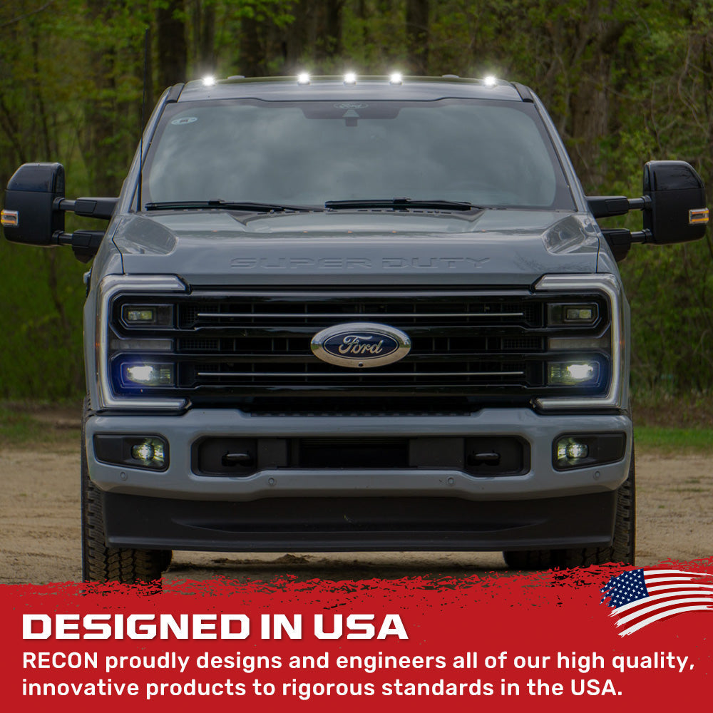 Ford Super Duty 23-26 5-PC Cab Roof Lights 2-Way Front & Rear Facing Ultra High-Power LED (Replaces Factory/OEM Cab Lights Only) - Multiple Options