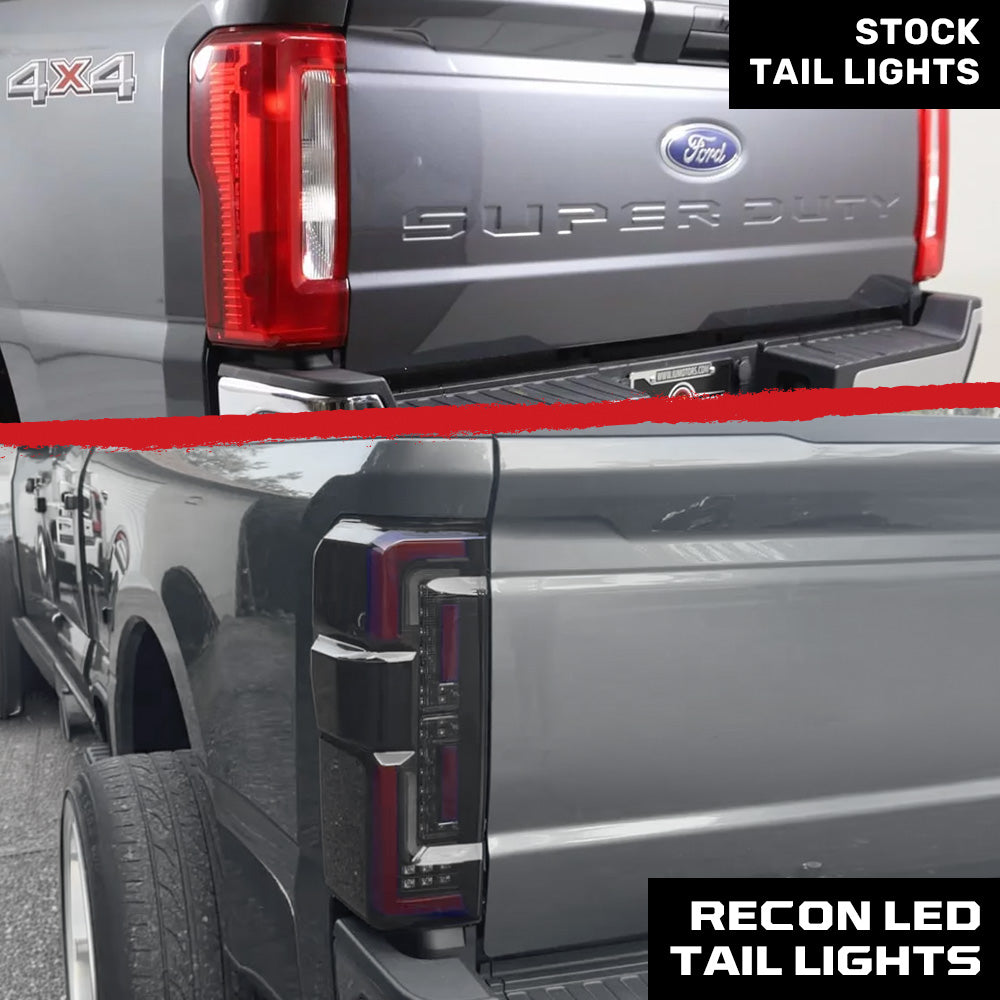 Ford Super Duty 23-26 Ultra Bright OLED Tail Lights Startup Light Sequence (Replaces Factory/OEM Halogen w/ BLIS Only) - Multiple Lens