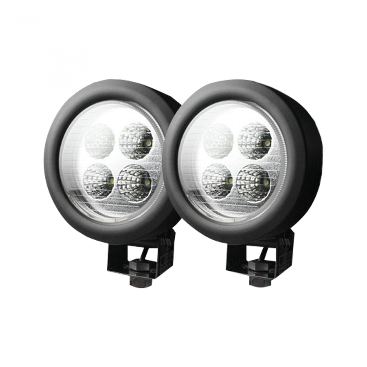 1800 Lumen Driving Light Kit 12W 6500K 4 LEDs Chrome Circle Housing Clear