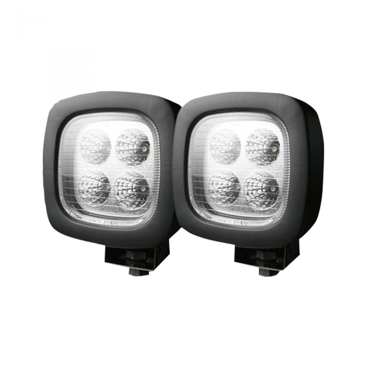 1800 Lumen Driving Light Kit 12W 6500K 4 LEDs Chrome Square Housing Clear