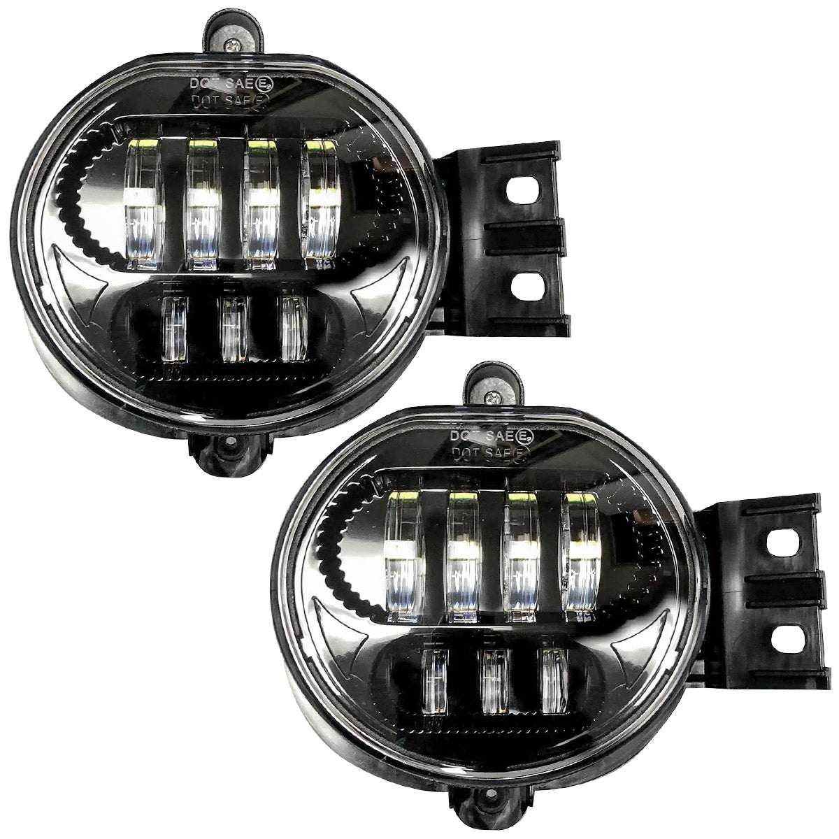 Dodge RAM 1500 02-08 Ultra Bright White LED Fog Lights 2-Pc Kit (Replaces Factory Fog Lights) - Smoked Lens