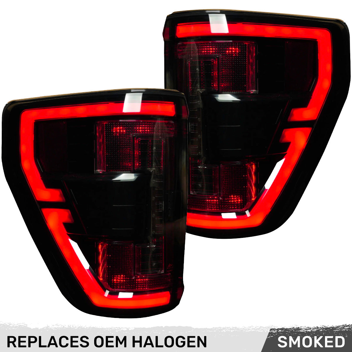 Ford F150 21-23 Ultra Bright OLED Tail Lights w/ Startup Light Sequence (Replaces Factory Halogen Tail Lights w/ BLIS Only) - Multiple Lens