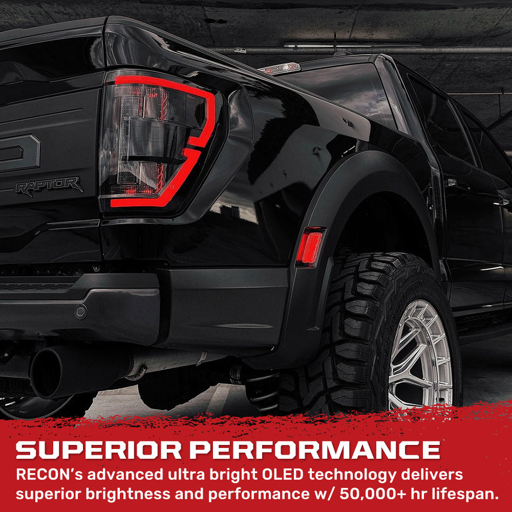 Ford F150 21-23 Ultra Bright OLED Tail Lights w/ Startup Light Sequence (Replaces Factory Halogen Tail Lights w/ BLIS Only) - Multiple Lens