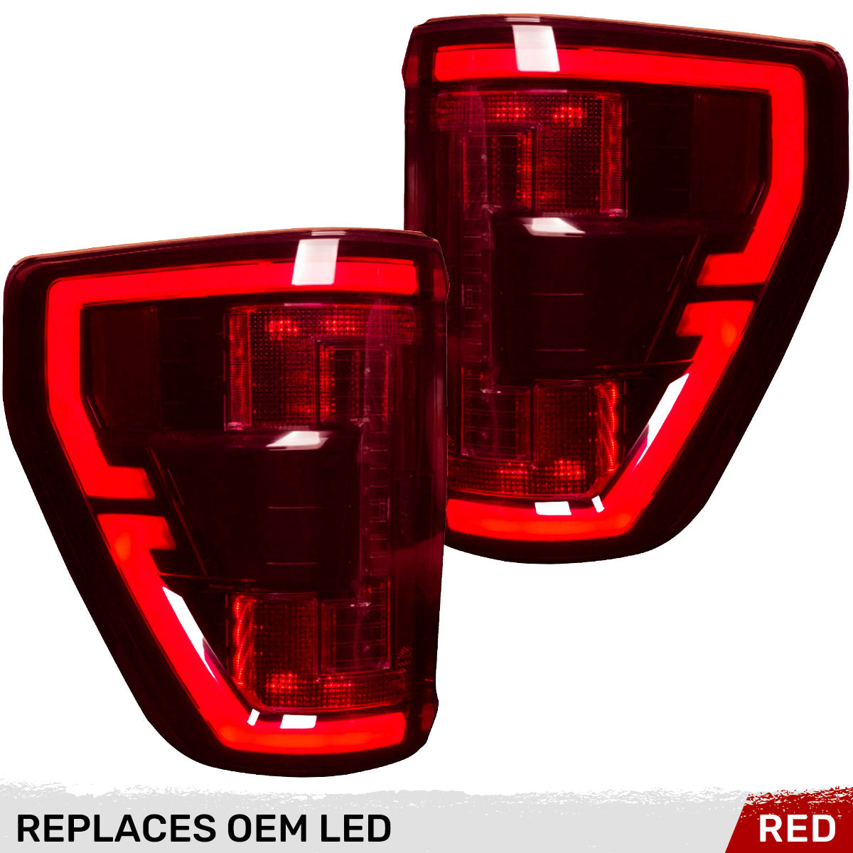 Ford F150 & Raptor 21-23 Ultra Bright OLED Tail Lights w/ Startup Light Sequence (Replaces Factory LED Tail Lights w/ BLIS Only) - Multiple Lens