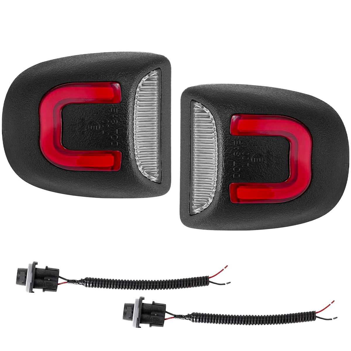 Chevy Silverado & GMC Sierra 07-13 Ultra Bright White LED License Plate Illumination w/ Rear Red C Shaped Accent Lights