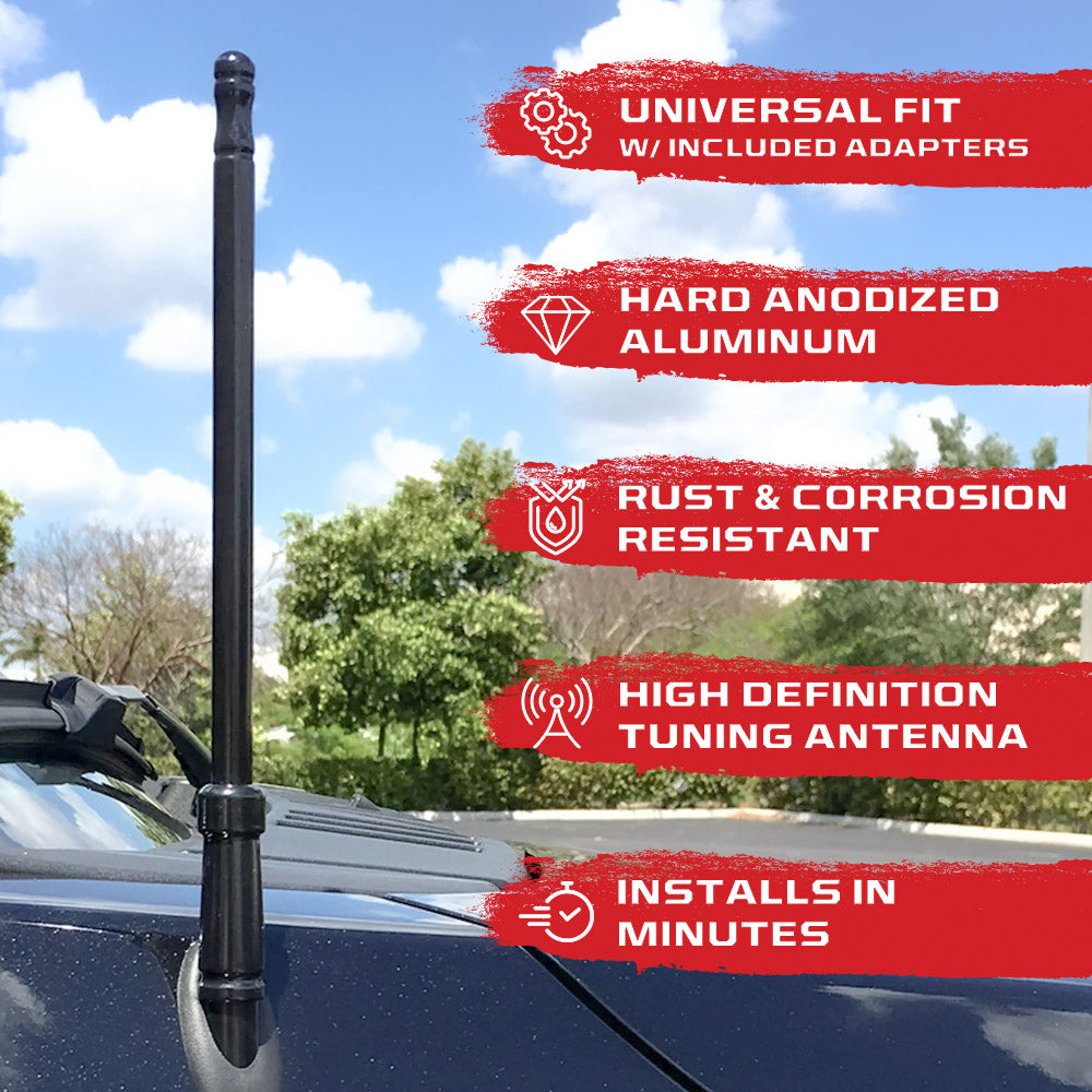 Aluminum 8" Antenna Mast (Fits OEM Factory Threaded Antenna) Multiple Colors