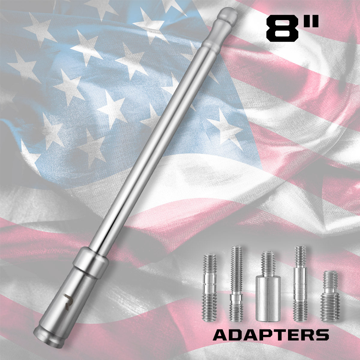 Aluminum 8" Antenna Mast (Fits OEM Factory Threaded Antenna) Multiple Colors