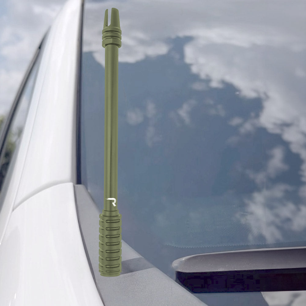 AR-15 Rifle Barrel 10" Aluminum Truck Antenna with 3-Pronged Threaded Flash Hider Barrel Tip (Antenna Fits OEM Factory Threaded Antenna Base) Multiple Colors