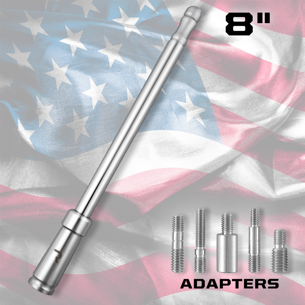 Aluminum 8" Antenna Mast (Fits OEM Factory Threaded Antenna) Multiple Colors