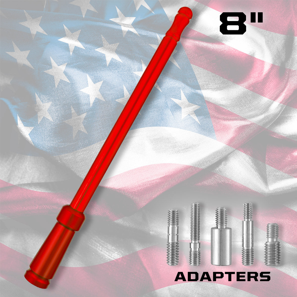 Aluminum 8" Antenna Mast (Fits OEM Factory Threaded Antenna) Multiple Colors