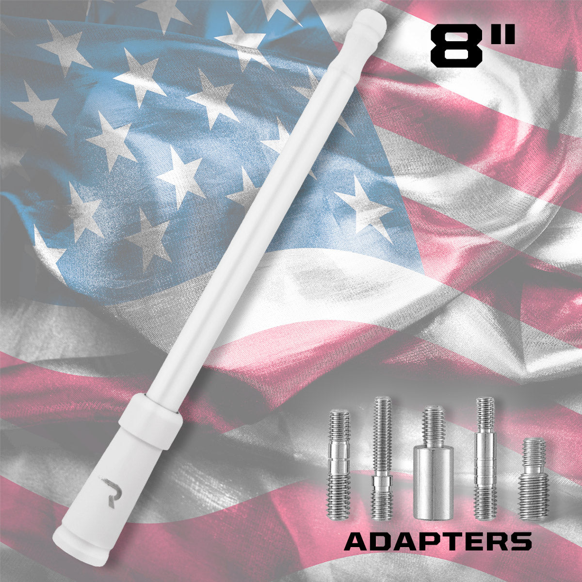 Aluminum 8" Antenna Mast (Fits OEM Factory Threaded Antenna) Multiple Colors