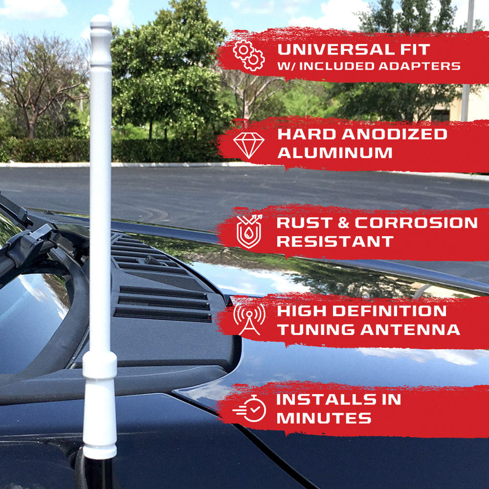 Aluminum 8" Antenna Mast (Fits OEM Factory Threaded Antenna) Multiple Colors