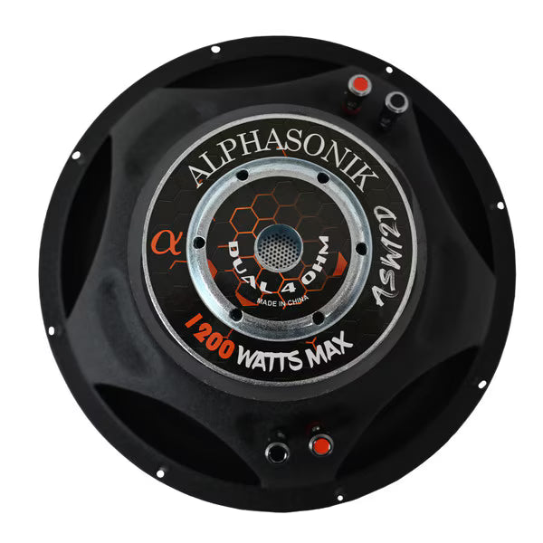Alphasonik ASW12D 12" 300W RMS Subwoofer DVC 4-Ohm Alphasonik