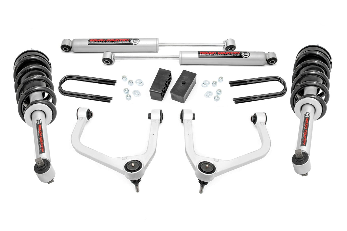 3.5 Inch Lift Kit Mono Leaf Rear N3 Struts GMC Sierra 1500 (19-24) Rough Country