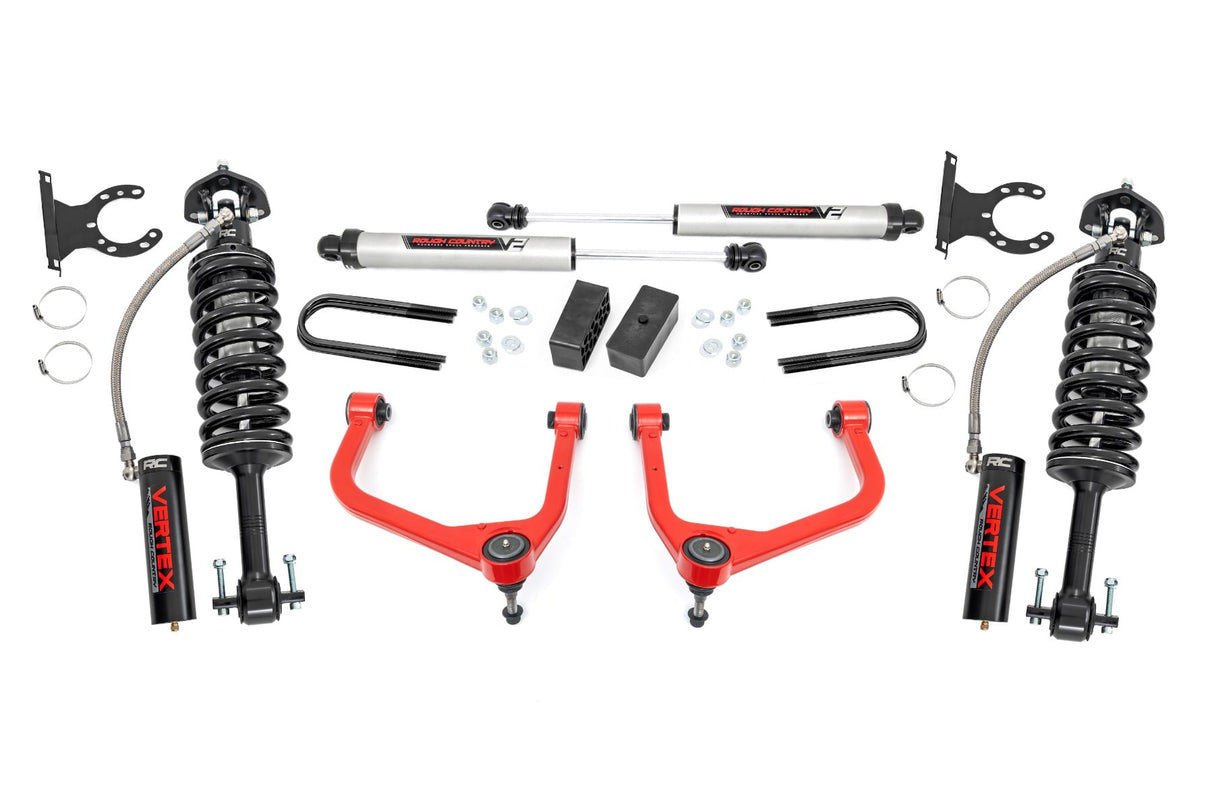 3.5 Inch Lift Kit Mono Leaf Rear Vertex/V2 Red GMC Sierra 1500 (19-24) Rough Country