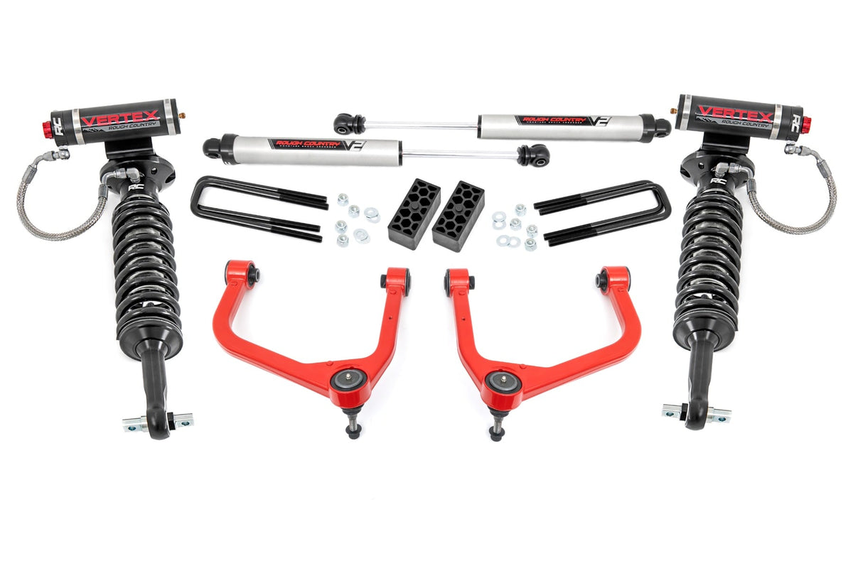 3.5 Inch Lift Kit Vertex/V2 Red Chevy Silverado 1500 2WD/4WD (2019-2024) Rough Country