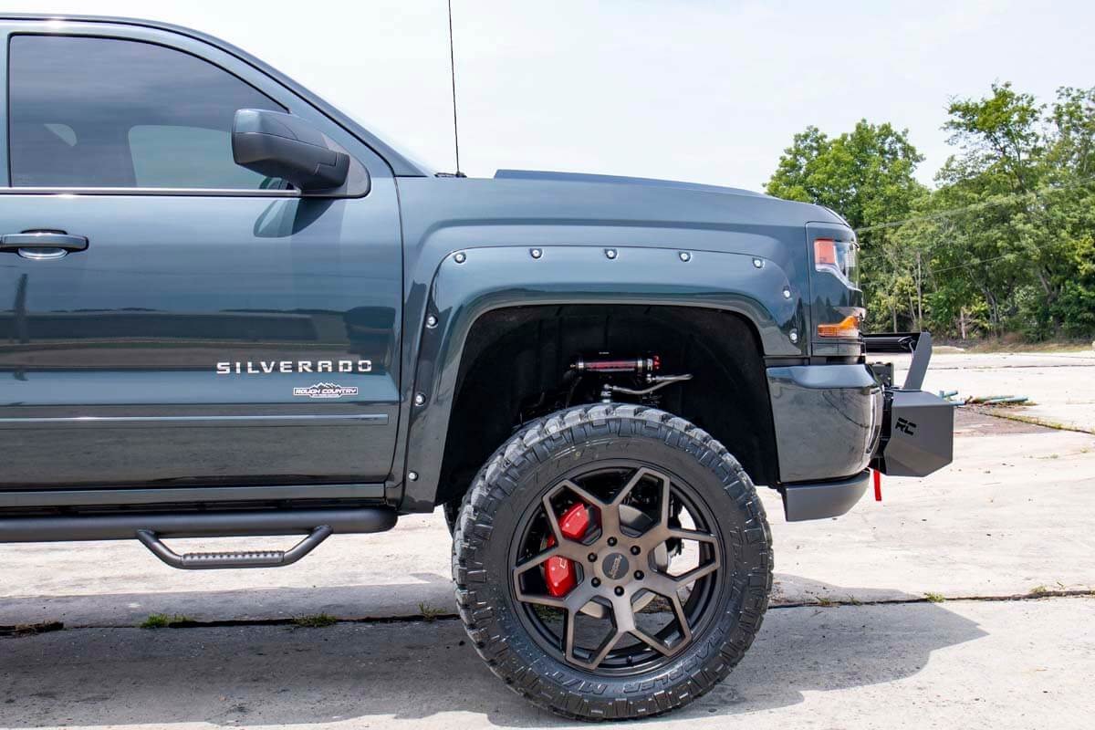 7 Inch Lift Kit Bracket Vertex/V2 Shks Silverado/Sierra 1500 (14-16) Rough Country