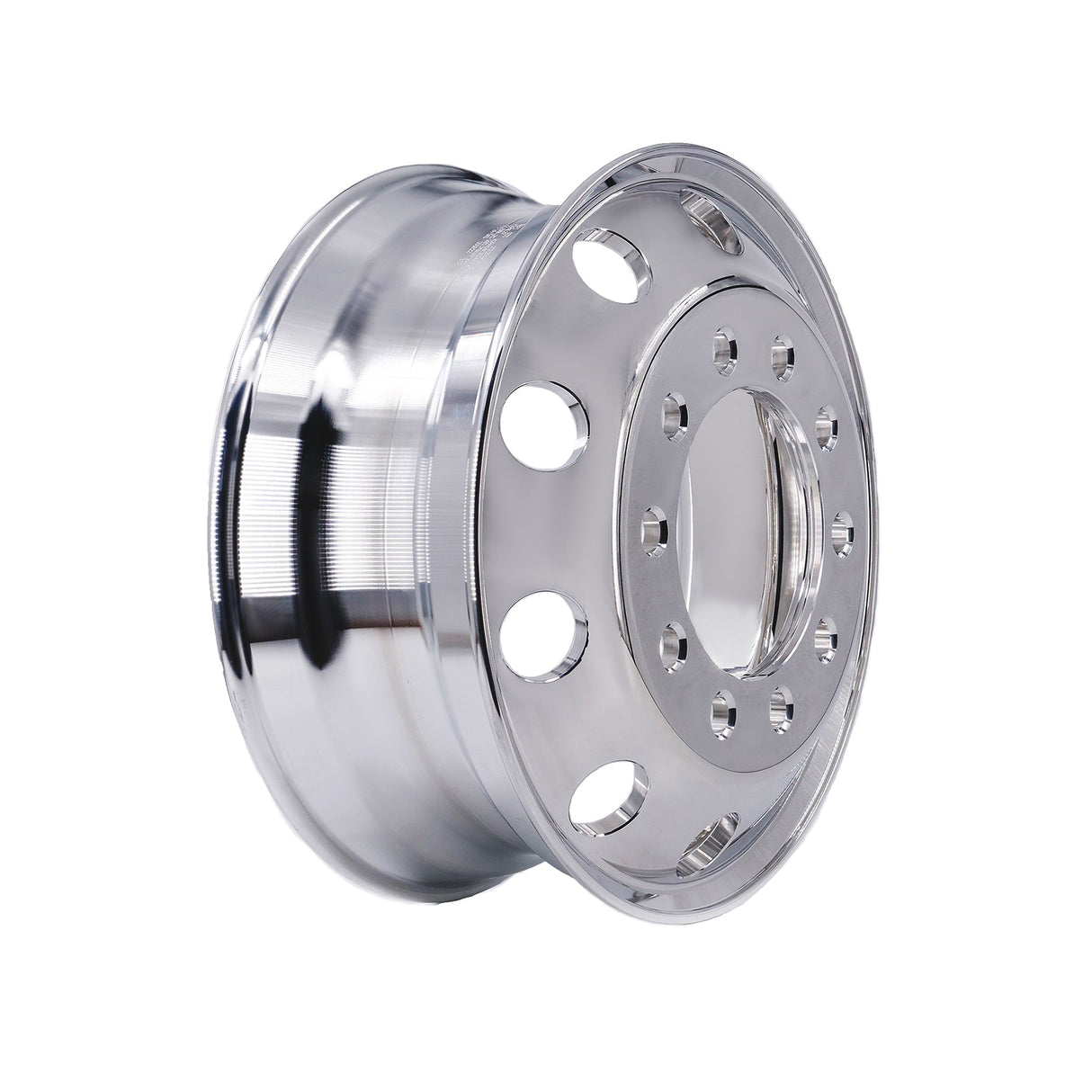 22.5x8.25 Stud Pilot Truck Wheels 8pcs Forged Aluminum Rims $328 each Both-Side Mirror Polished