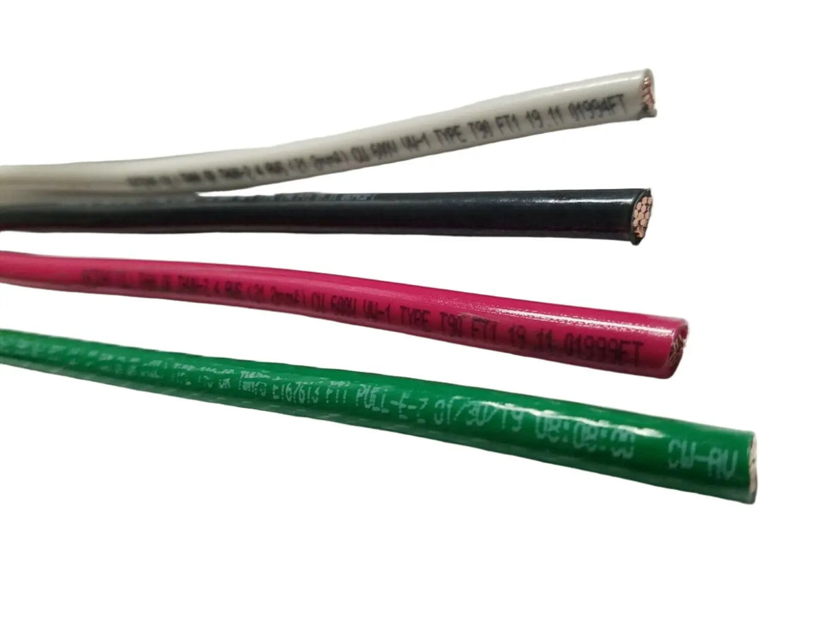 75' EA THHN THWN 4 AWG GAUGE BLACK WHITE RED COPPER WIRE + 75 4 AWG GREEN ACDC