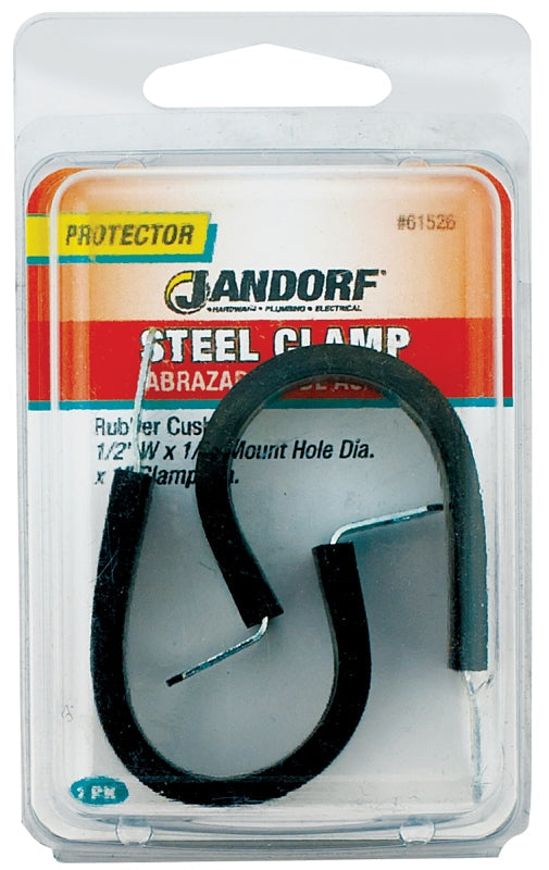 JANDORF CLAMP Steel Rubber Cushion 1/2X1 2 PK 61526 Jandorf