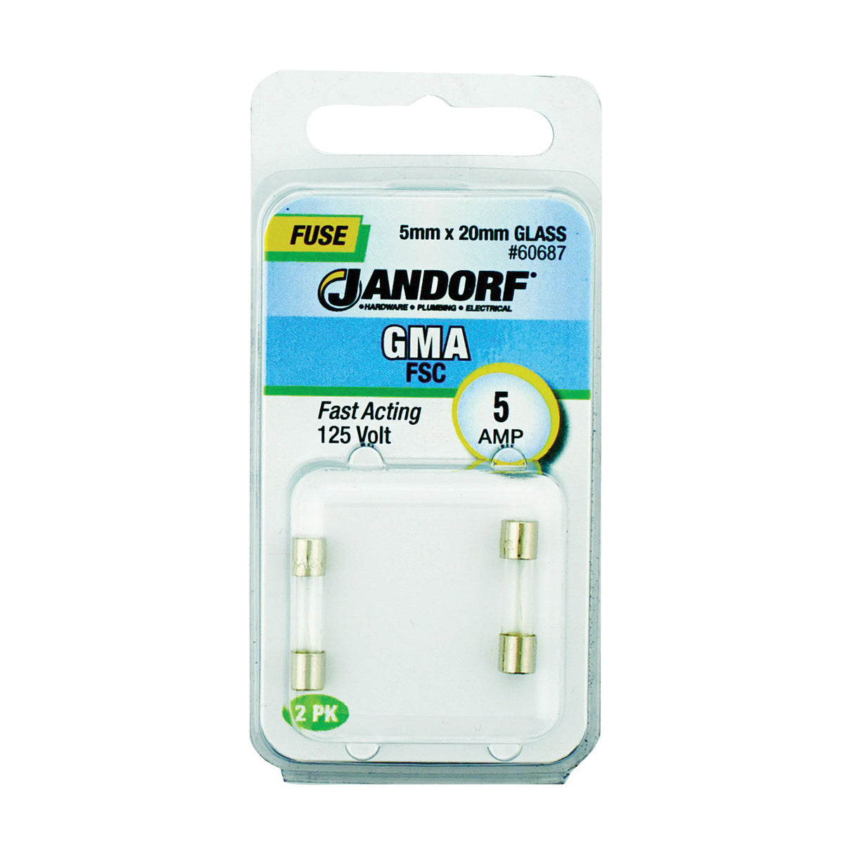 Jandorf Fast Acting 125 Volt 5 Amp Fuse #60687 Jandorf