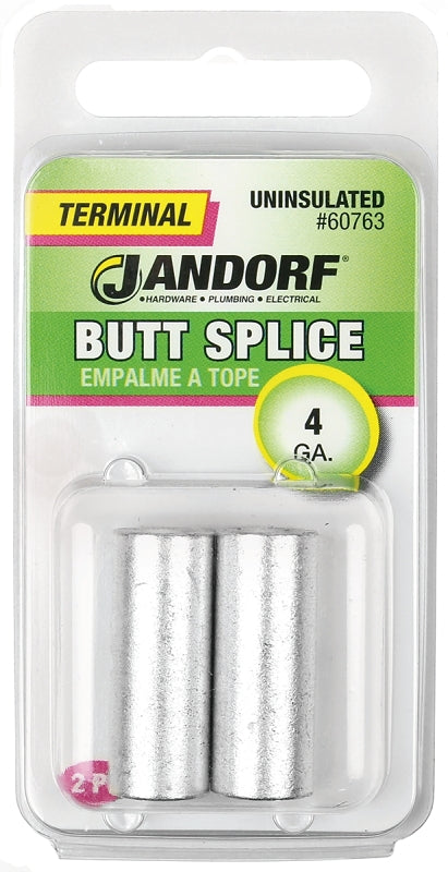 Butt Splice Connector, 4 AWG Wire, Copper Contact #60763 Jandorf