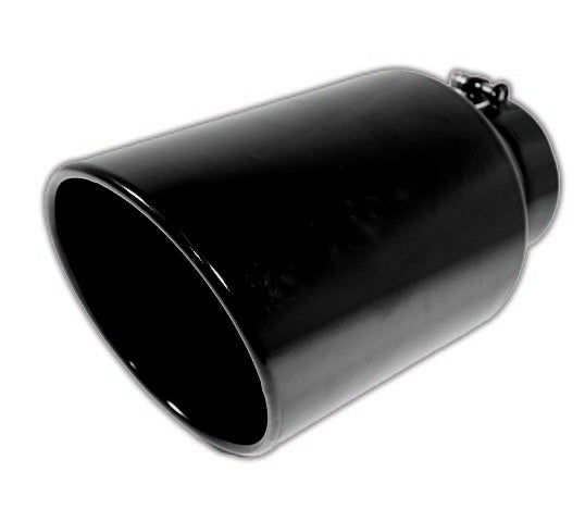 Rolled Angle Cut Bolt-on | Black Powder Coated Exhaust Tip Mel's Manufacturing