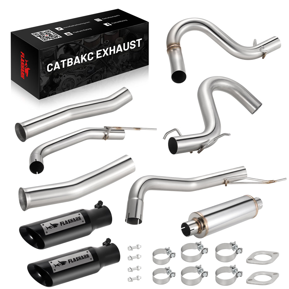 1999-2004 Ford Mustang GT 4.6L Catback Exhaust w/ Black Tips Flashark