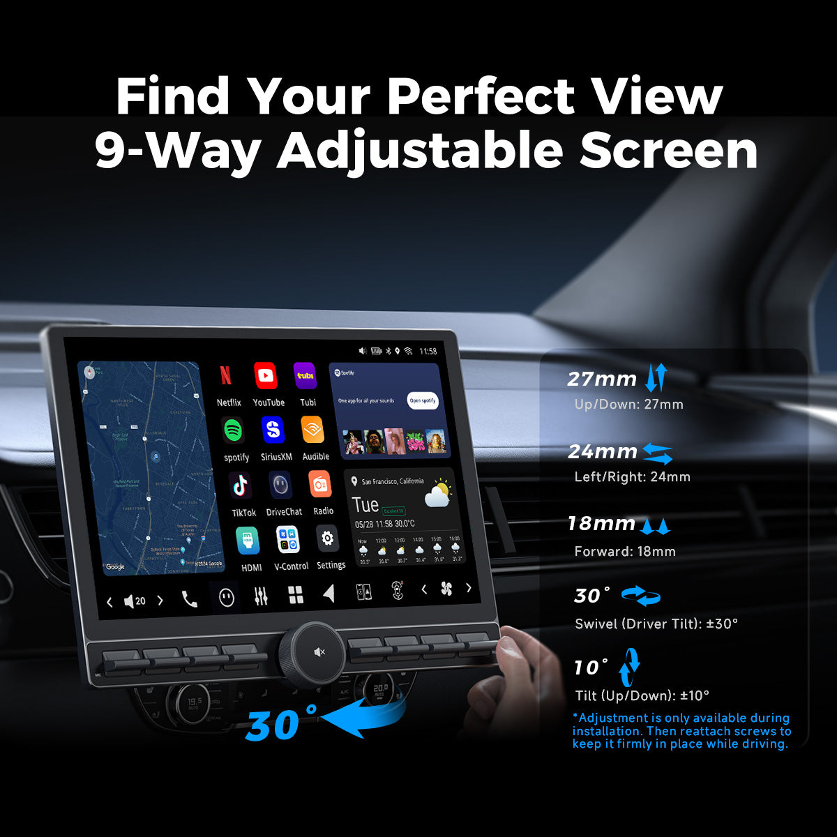 VISION 13” Single DIN Android Car Universal Radio