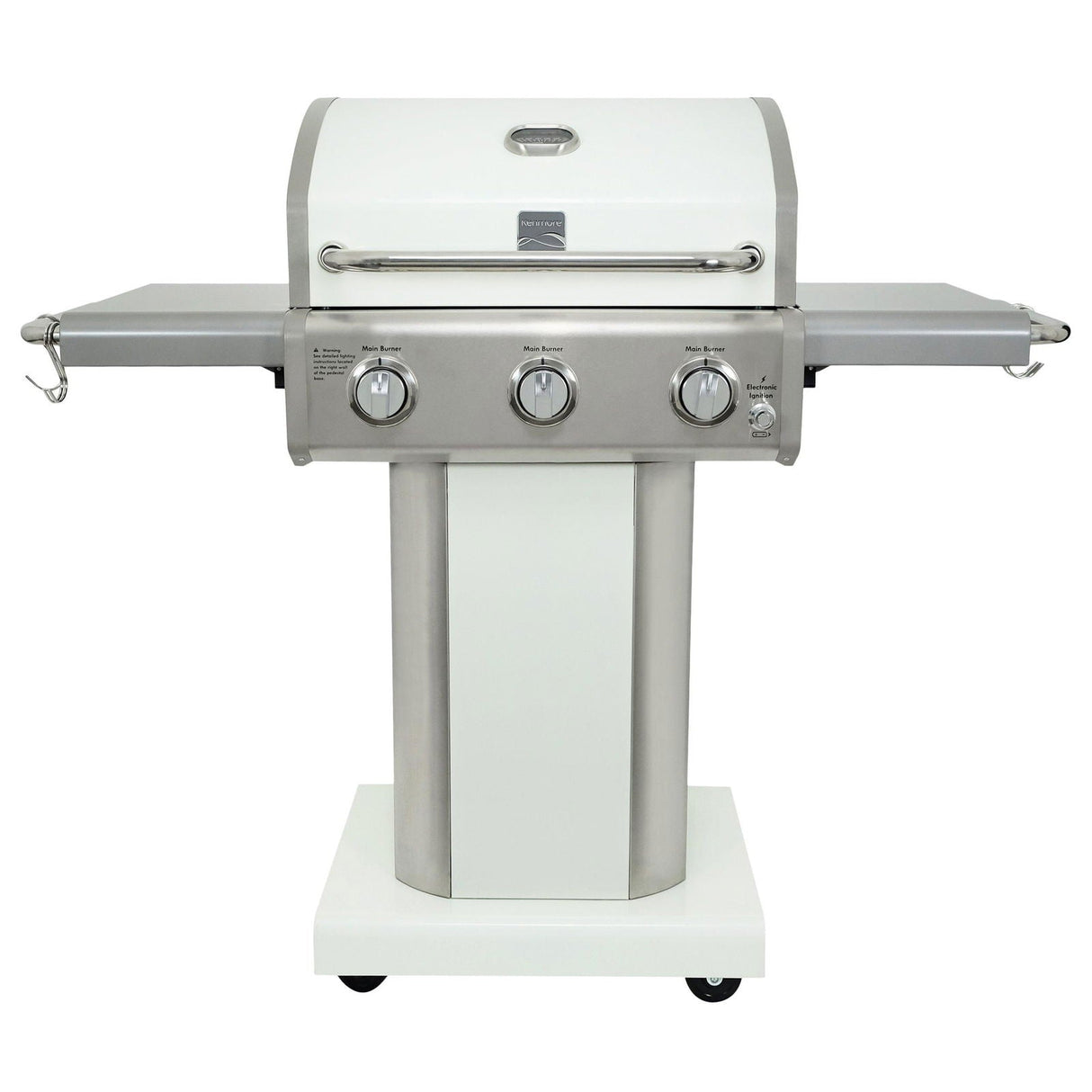 3 Burner Pedestal Gas Grill - Pearl