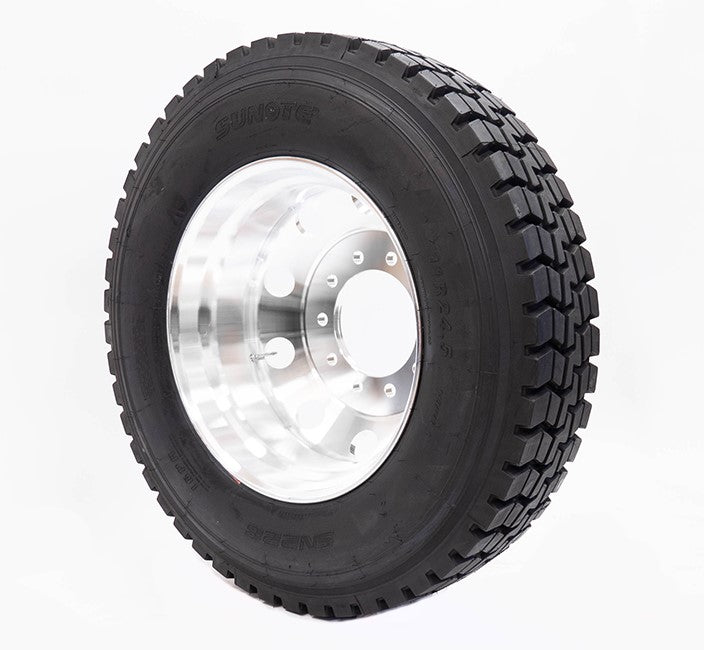 (Set of 200) 11R 24.5 16 PR Open Shoulder Drive Truck Tire with 24.5 x 8.25 Wheel (Mounted) x200